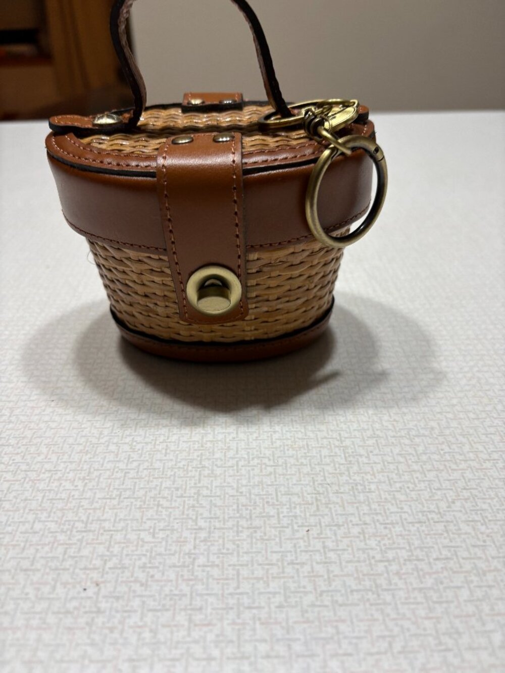 NWOT Adorable Patricia Nash Leather & Straw Coin Purse/Clutch